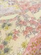 Photo8: Mint M0728Z Used Japanese women  Pink KOMON dyed / Silk. Chrysanthemum, The folding screen motifs.  (Grade A) (8)