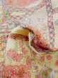 Photo11: Mint M0728Z Used Japanese women  Pink KOMON dyed / Silk. Chrysanthemum, The folding screen motifs.  (Grade A) (11)