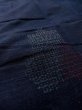 Photo8: Mint M0729B Used Japanese women  Indigo Blue TSUMUGI pongee / Silk. Abstract pattern   (Grade A) (8)