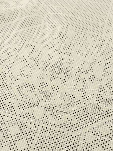 Photo8: M0808B Vintage Japanese women   Ivory OSHIMA-TSUMUGI / Silk. Quadrangle,   (Grade C) (8)