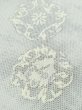 Photo7: M0808C Vintage Japanese women Light Bluish Gray TSUMUGI pongee / Silk. Flower,   (Grade C) (7)