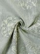 Photo9: M0808C Vintage Japanese women Light Bluish Gray TSUMUGI pongee / Silk. Flower,   (Grade C) (9)