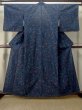 Photo1: M0808D Vintage Japanese women  Dark Navy Blue HITOE unlined / Wool. Rose   (Grade C) (1)