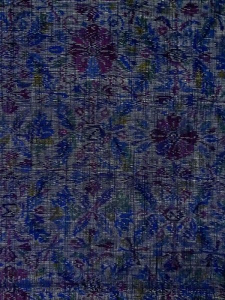 Photo3: M0808F Vintage Japanese women  Dark Purple OJIYATSUMUGI / Silk. Flower,   (Grade B) (3)