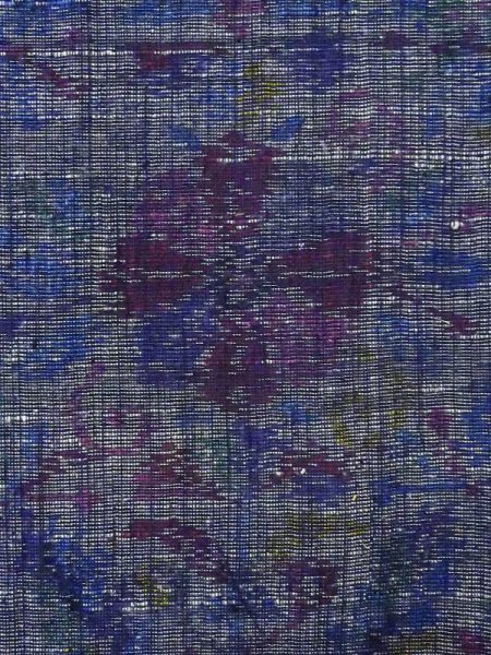 Photo6: M0808F Vintage Japanese women  Dark Purple OJIYATSUMUGI / Silk. Flower,   (Grade B) (6)