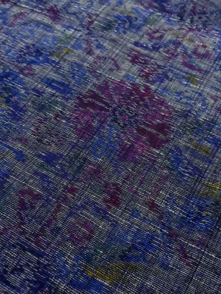 Photo8: M0808F Vintage Japanese women  Dark Purple OJIYATSUMUGI / Silk. Flower,   (Grade B) (8)