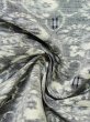 Photo9: M0808G Vintage Japanese women   Gray HITOE unlined / Silk. Flower,   (Grade C) (9)