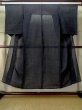 Photo1: M0808I Vintage Japanese women  Dark Navy Blue OHMIJOFU / Linen. Abstract pattern   (Grade D) (1)