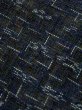 Photo7: M0808I Vintage Japanese women  Dark Navy Blue OHMIJOFU / Linen. Abstract pattern   (Grade D) (7)