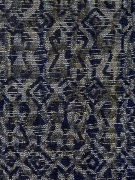 Photo5: M0808J Vintage Japanese women Dark Grayish Taupe HITOE unlined / Linen. Zig Zag,   (Grade C) (5)