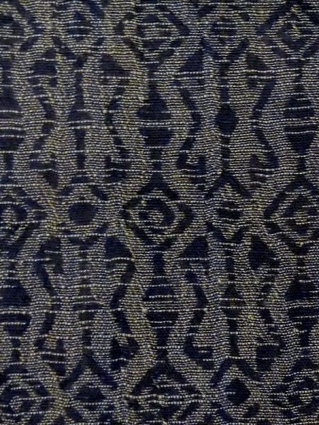 Photo6: M0808J Vintage Japanese women Dark Grayish Taupe HITOE unlined / Linen. Zig Zag,   (Grade C) (6)