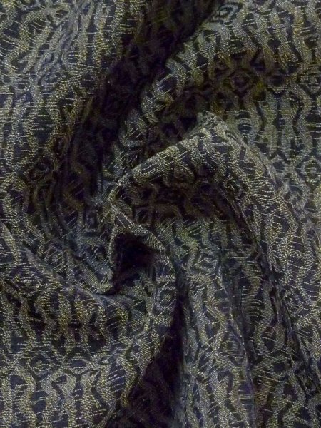Photo10: M0808J Vintage Japanese women Dark Grayish Taupe HITOE unlined / Linen. Zig Zag,   (Grade C) (10)