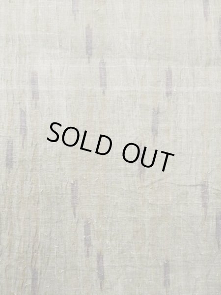 Photo4: M0808L Vintage Japanese women Pale Grayish Olive OJIYACHIJIMI / Linen. Wood grain pattern   (Grade C) (4)