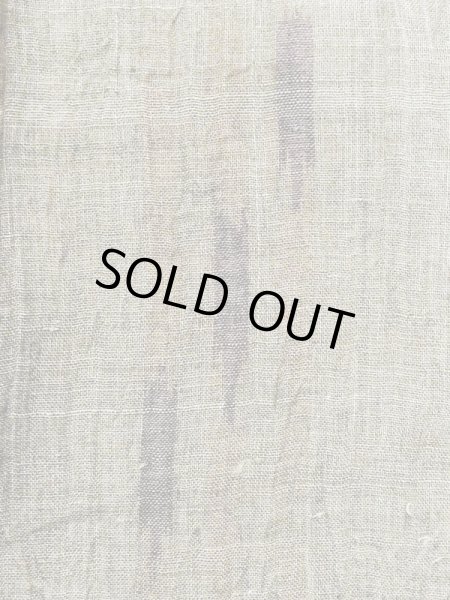 Photo5: M0808L Vintage Japanese women Pale Grayish Olive OJIYACHIJIMI / Linen. Wood grain pattern   (Grade C) (5)