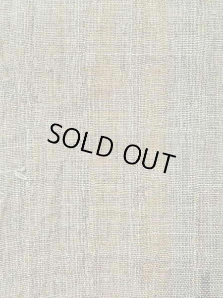 Photo6: M0808L Vintage Japanese women Pale Grayish Olive OJIYACHIJIMI / Linen. Wood grain pattern   (Grade C) (6)