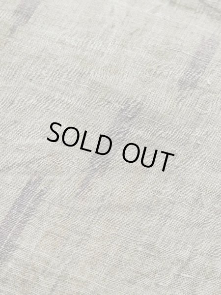 Photo7: M0808L Vintage Japanese women Pale Grayish Olive OJIYACHIJIMI / Linen. Wood grain pattern   (Grade C) (7)