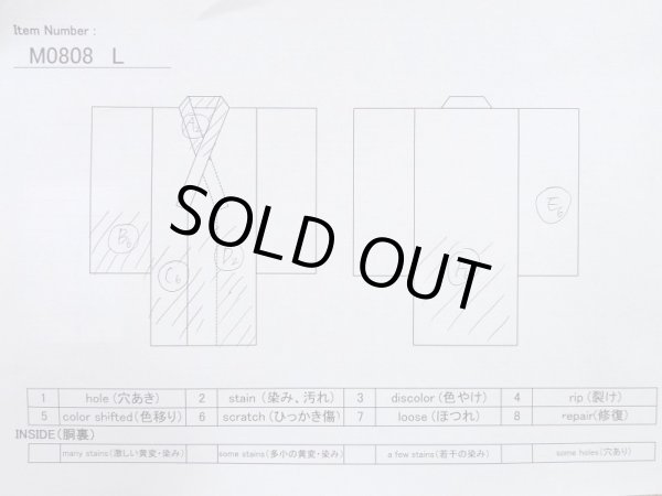 Photo11: M0808L Vintage Japanese women Pale Grayish Olive OJIYACHIJIMI / Linen. Wood grain pattern   (Grade C) (11)