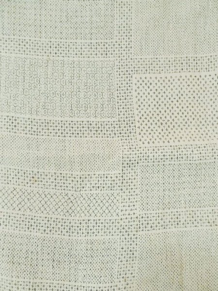 Photo3: M0808M Vintage Japanese women   Off White HITOE unlined / Cotton/hemp Dot,   (Grade C) (3)