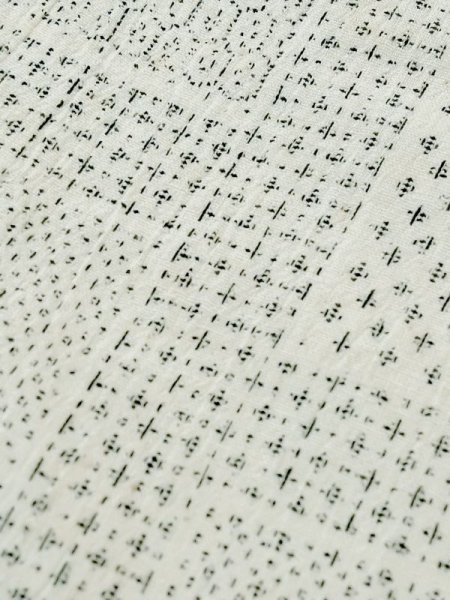 Photo7: M0808M Vintage Japanese women   Off White HITOE unlined / Cotton/hemp Dot,   (Grade C) (7)