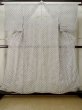 Photo1: M0808O Vintage Japanese women Pale Grayish Gray OJIYACHIJIMI / Linen. Cross,   (Grade D) (1)