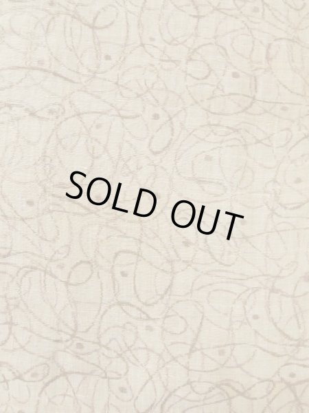 Photo3: M0808P Vintage Japanese women   Beige HITOE unlined / Linen. Line,   (Grade D) (3)