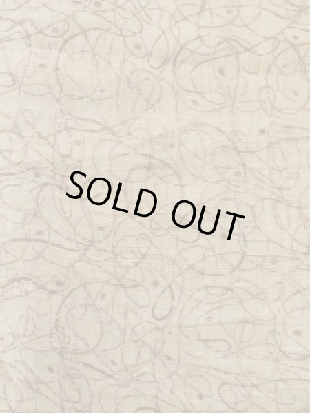 Photo4: M0808P Vintage Japanese women   Beige HITOE unlined / Linen. Line,   (Grade D) (4)