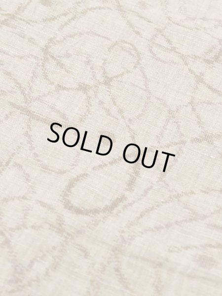 Photo7: M0808P Vintage Japanese women   Beige HITOE unlined / Linen. Line,   (Grade D) (7)