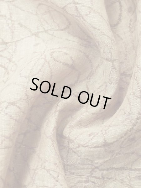 Photo9: M0808P Vintage Japanese women   Beige HITOE unlined / Linen. Line,   (Grade D) (9)