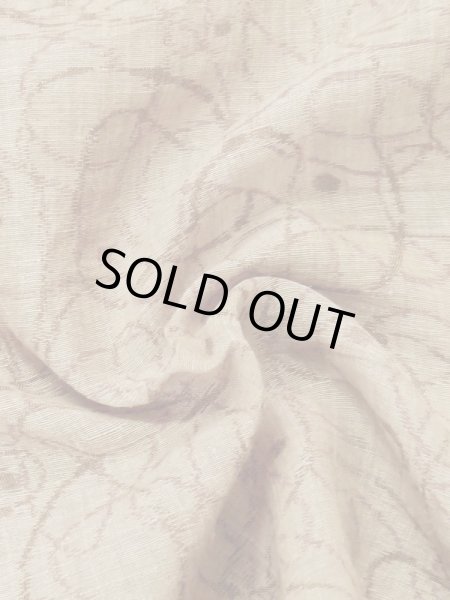 Photo10: M0808P Vintage Japanese women   Beige HITOE unlined / Linen. Line,   (Grade D) (10)