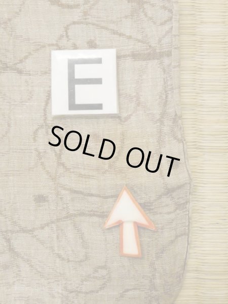 Photo16: M0808P Vintage Japanese women   Beige HITOE unlined / Linen. Line,   (Grade D) (16)