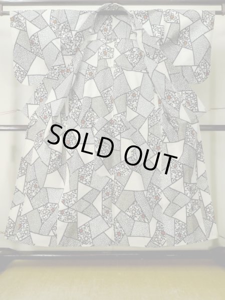 Photo2: M0808Q Vintage Japanese women   Ivory HITOE unlined / Linen. Crematis,   (Grade C) (2)