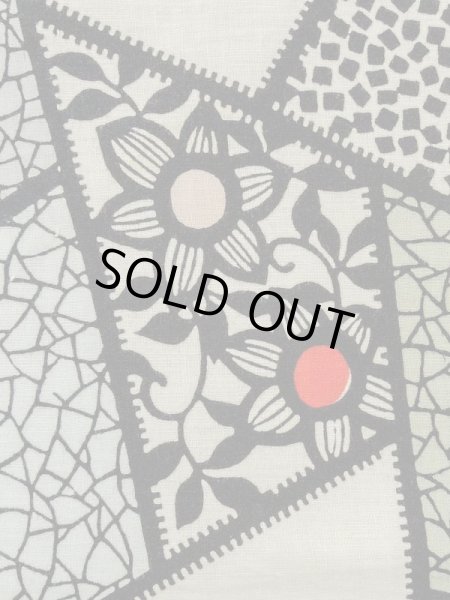 Photo6: M0808Q Vintage Japanese women   Ivory HITOE unlined / Linen. Crematis,   (Grade C) (6)