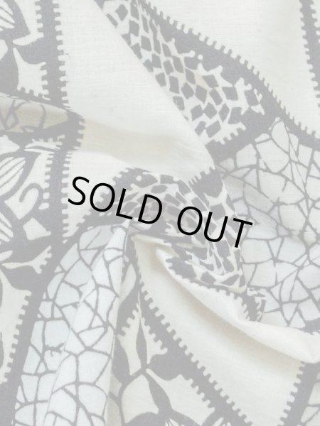 Photo11: M0808Q Vintage Japanese women   Ivory HITOE unlined / Linen. Crematis,   (Grade C) (11)