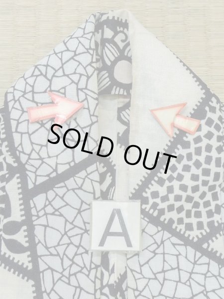 Photo14: M0808Q Vintage Japanese women   Ivory HITOE unlined / Linen. Crematis,   (Grade C) (14)