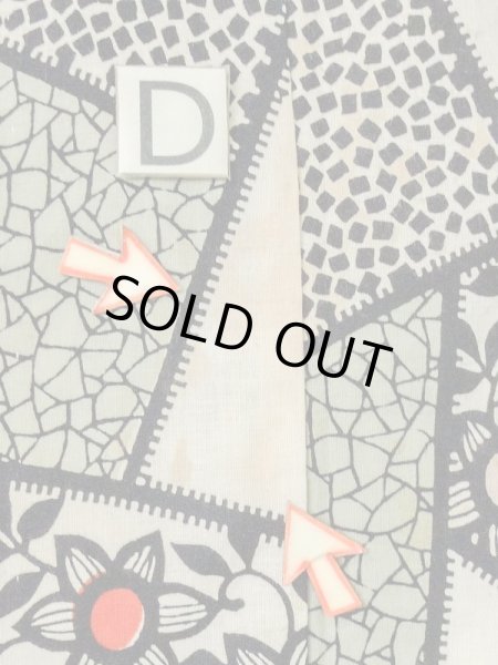 Photo17: M0808Q Vintage Japanese women   Ivory HITOE unlined / Linen. Crematis,   (Grade C) (17)