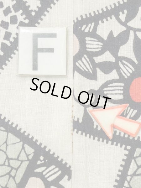 Photo19: M0808Q Vintage Japanese women   Ivory HITOE unlined / Linen. Crematis,   (Grade C) (19)