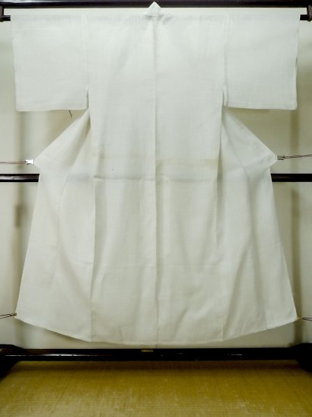 Photo1: M0808R Vintage Japanese   White HITOE unlined / Linen. Dot   (Grade C) (1)