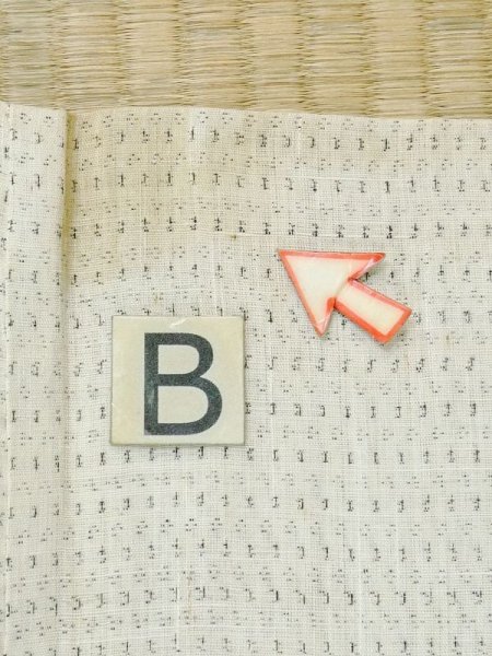 Photo13: M0808R Vintage Japanese   White HITOE unlined / Linen. Dot   (Grade C) (13)