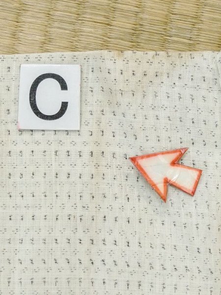 Photo14: M0808R Vintage Japanese   White HITOE unlined / Linen. Dot   (Grade C) (14)