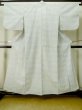 Photo1: M0808S Vintage Japanese women   White HITOE unlined / Linen. Geometrical pattern,   (Grade C) (1)