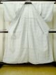 Photo2: M0808S Vintage Japanese women   White HITOE unlined / Linen. Geometrical pattern,   (Grade C) (2)