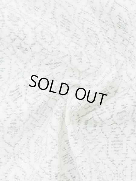 Photo9: M0808S Vintage Japanese women   White HITOE unlined / Linen. Geometrical pattern,   (Grade C) (9)