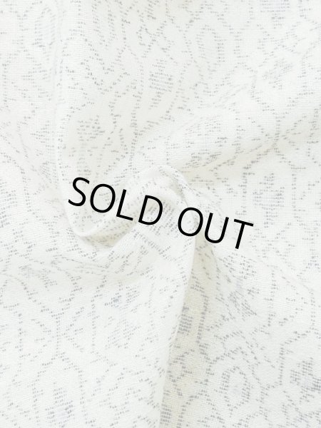 Photo10: M0808S Vintage Japanese women   White HITOE unlined / Linen. Geometrical pattern,   (Grade C) (10)