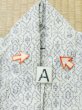 Photo12: M0808S Vintage Japanese women   White HITOE unlined / Linen. Geometrical pattern,   (Grade C) (12)