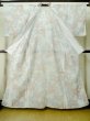 Photo2: M0808T Vintage Japanese women   White OJIYACHIJIMI / Linen. Camellia,   (Grade B) (2)