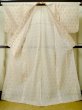 Photo2: M0808U Vintage Japanese women   Off White OJIYACHIJIMI / Linen. Crossed circles,   (Grade C) (2)