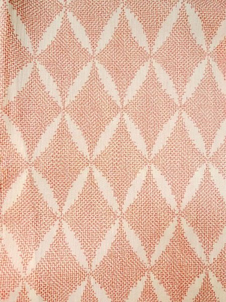 Photo3: M0808U Vintage Japanese women   Off White OJIYACHIJIMI / Linen. Crossed circles,   (Grade C) (3)