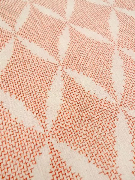 Photo7: M0808U Vintage Japanese women   Off White OJIYACHIJIMI / Linen. Crossed circles,   (Grade C) (7)