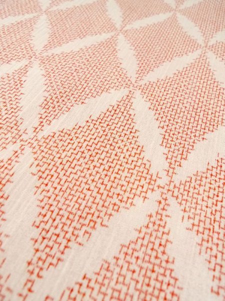 Photo8: M0808U Vintage Japanese women   Off White OJIYACHIJIMI / Linen. Crossed circles,   (Grade C) (8)