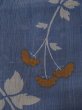 Photo4: M0808W Vintage Japanese women   Navy Blue OJIYACHIJIMI / Linen. Flower, Stains and other damages all over.  (Grade D) (4)